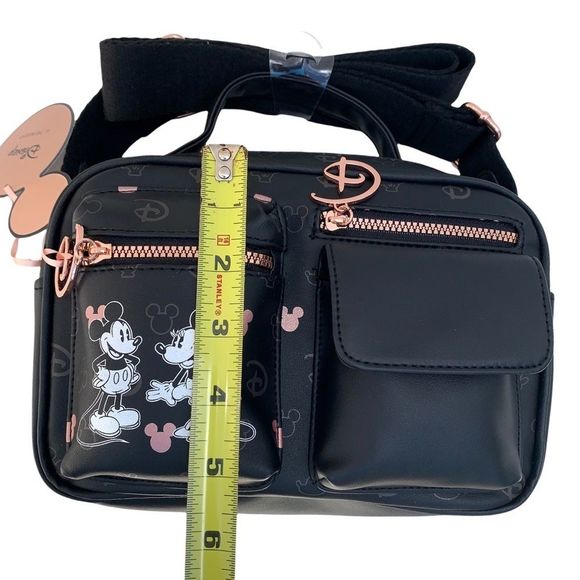 Disney Womens Black Disney Mickey & Minnie Mouse 2 In 1 Crossbody Bag One Size - Picture 6 of 14